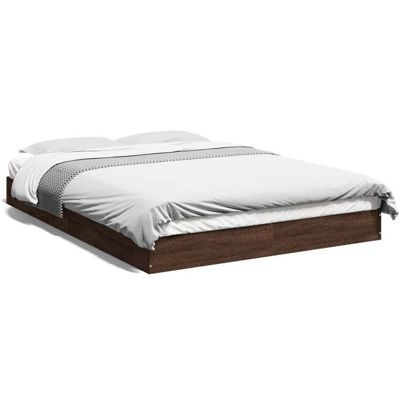 vidaXL barna tölgy színű szerelt fa ágykeret matrac nélkül 120x190 cm