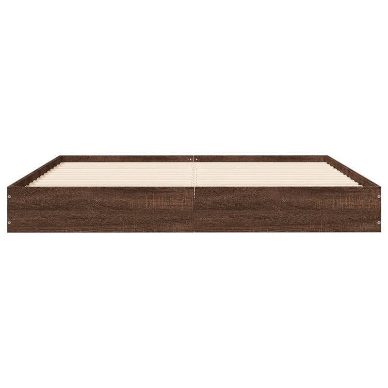 vidaXL barna tölgy színű szerelt fa ágykeret matrac nélkül 120x190 cm