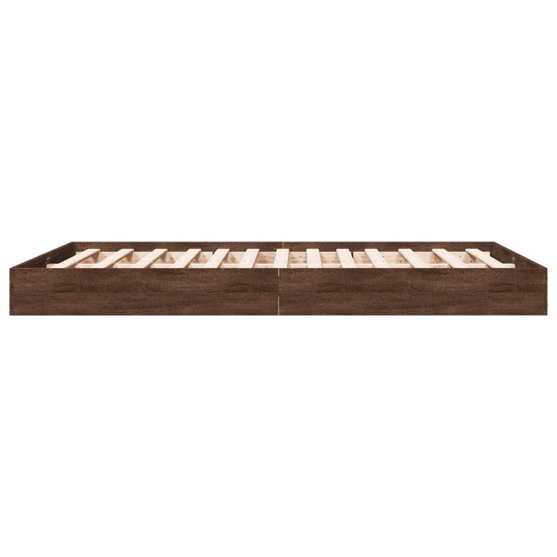 vidaXL barna tölgy színű szerelt fa ágykeret matrac nélkül 120x190 cm