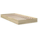 vidaXL sonoma tölgy színű szerelt fa ágykeret matrac nélkül 75x190 cm