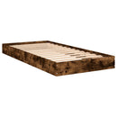 vidaXL füstös tölgy színű szerelt fa ágykeret matrac nélkül 75x190 cm