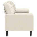 vidaXL 3 személyes krémszínű bársony kanapé díszpárnákkal 180 cm