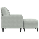 vidaXL világosszürke bársony kanapéfotel lábtartóval 60 cm
