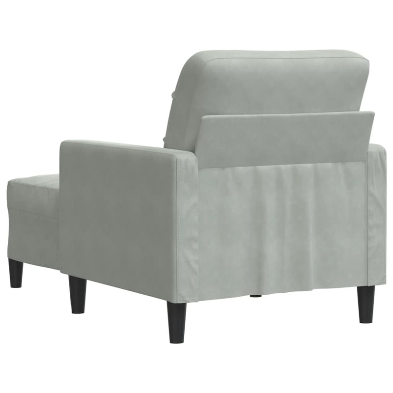 vidaXL világosszürke bársony kanapéfotel lábtartóval 60 cm