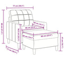 vidaXL világosszürke bársony kanapéfotel lábtartóval 60 cm