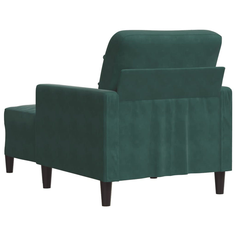 vidaXL sötétzöld bársony kanapéfotel lábtartóval 60 cm