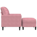 vidaXL rózsaszín bársony kanapéfotel lábtartóval 60 cm