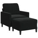 vidaXL fekete bársony kanapéfotel lábtartóval 60 cm