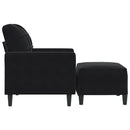 vidaXL fekete bársony kanapéfotel lábtartóval 60 cm