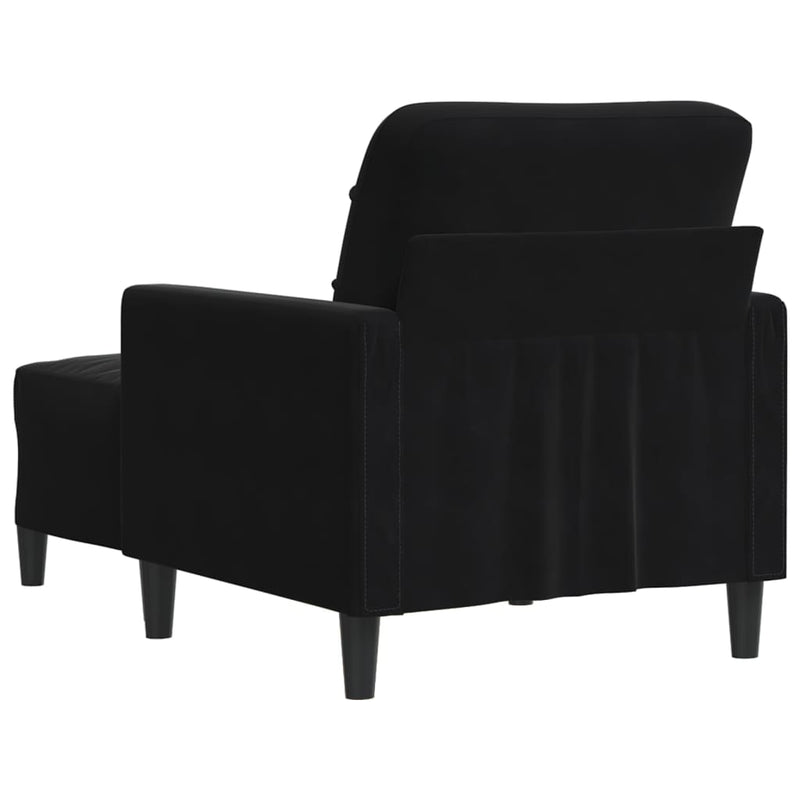 vidaXL fekete bársony kanapéfotel lábtartóval 60 cm