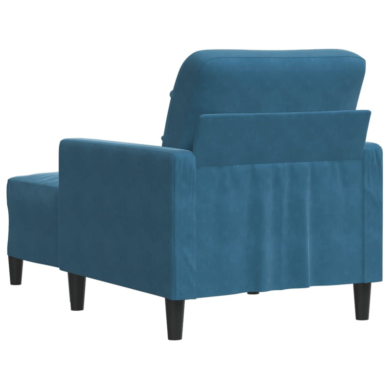 vidaXL kék bársony kanapéfotel lábtartóval 60 cm