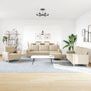 vidaXL 4 részes krémszínű szövet ülőgarnitúra lábtartóval/párnával