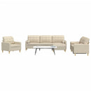 vidaXL 4 részes krémszínű szövet ülőgarnitúra lábtartóval/párnával