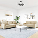 vidaXL 3 részes krémszínű szövet ülőgarnitúra lábzsámollyal