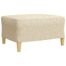 vidaXL 3 részes krémszínű szövet ülőgarnitúra lábzsámollyal