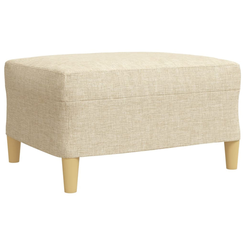 vidaXL 3 részes krémszínű szövet ülőgarnitúra lábzsámollyal