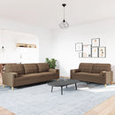 vidaXL 2 részes barna szövet ülőgarnitúra díszpárnákkal