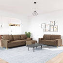 vidaXL 3 részes barna szövet ülőgarnitúra lábtartóval/párnával