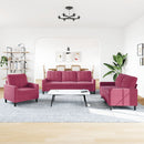 vidaXL 3 részes bordó bársony ülőgarnitúra párnákkal