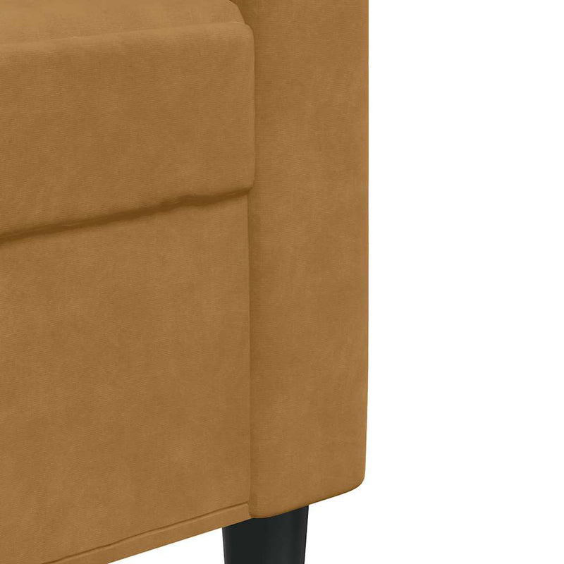 vidaXL 3 részes barna bársony ülőgarnitúra párnákkal