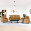 vidaXL 3 részes barna bársony ülőgarnitúra párnákkal