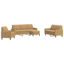 vidaXL 4 részes barna bársony ülőgarnitúra párnákkal