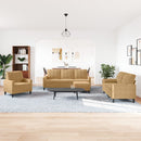 vidaXL 4 részes barna bársony ülőgarnitúra párnákkal