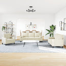 vidaXL 3 részes krémszínű bársony ülőgarnitúra párnákkal