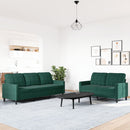 vidaXL 2 részes sötétzöld bársony ülőgarnitúra párnákkal