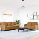 vidaXL 2 részes barna bársony ülőgarnitúra párnákkal
