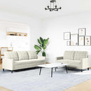 vidaXL 2 részes krém bársony ülőgarnitúra párnákkal