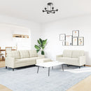 vidaXL 3 részes krém bársony ülőgarnitúra párnákkal