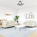 vidaXL 2 részes krémszínű bársony ülőgarnitúra párnákkal