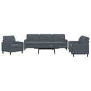 vidaXL 3 részes sötétszürke bársony ülőgarnitúra párnákkal