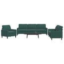 vidaXL 3 részes sötétzöld bársony ülőgarnitúra párnákkal