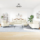 vidaXL 4 részes krémszínű bársony ülőgarnitúra párnákkal