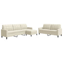 vidaXL 3 részes krém bársony ülőgarnitúra párnákkal