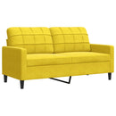 vidaXL 2 részes sárga bársony ülőgarnitúra párnákkal