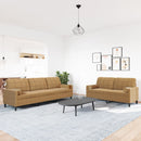 vidaXL 2 részes barna bársony ülőgarnitúra párnákkal