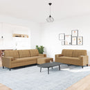 vidaXL 3 részes barna bársony ülőgarnitúra párnákkal