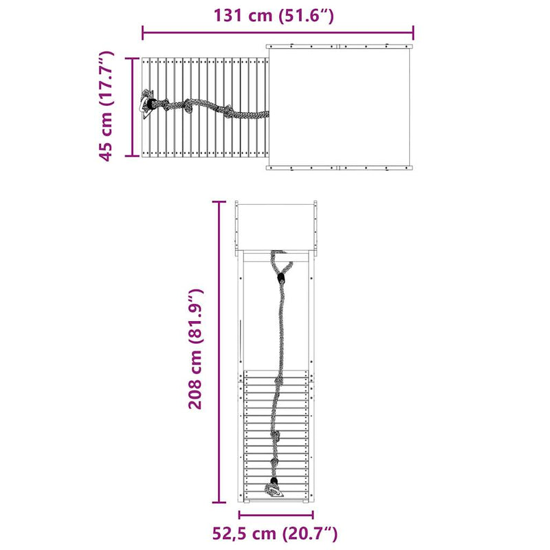 vidaXL tömör fenyőfa kültéri játszószett