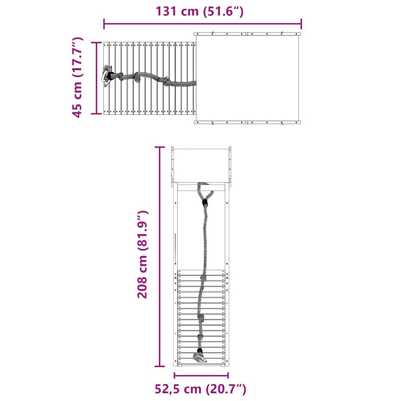 vidaXL tömör duglászfenyő kültéri játszószett