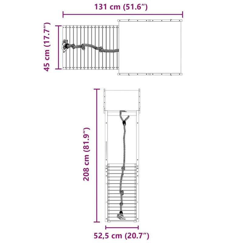 vidaXL impregnált fenyőfa kültéri játszószett