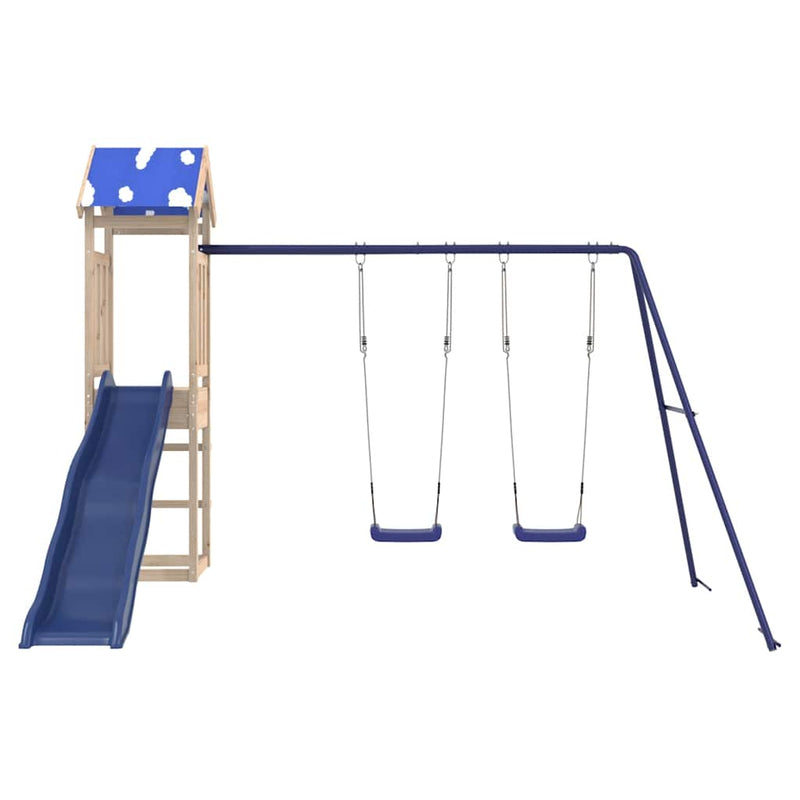 vidaXL tömör fenyőfa kültéri játszószett