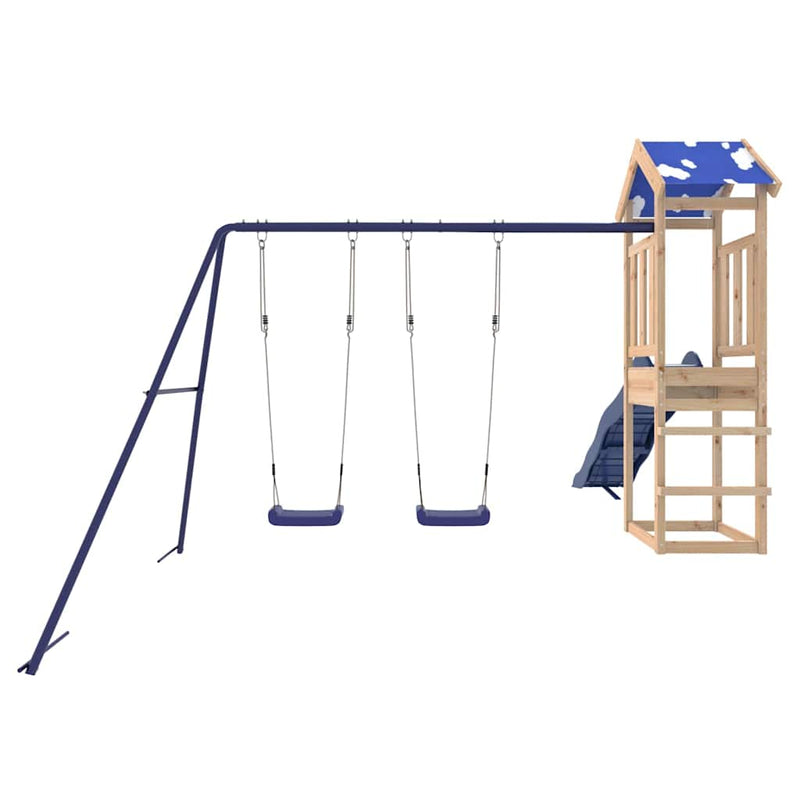 vidaXL tömör fenyőfa kültéri játszószett