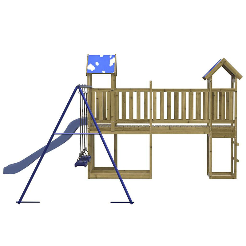 vidaXL impregnált fenyőfa kültéri játszószett