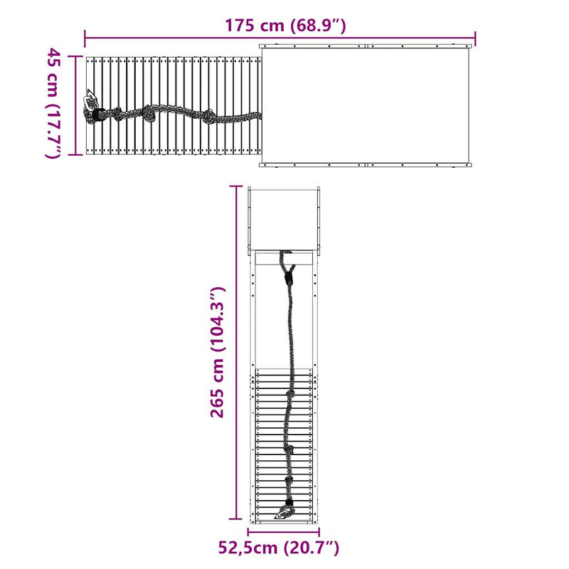 vidaXL tömör fenyőfa kültéri játszószett