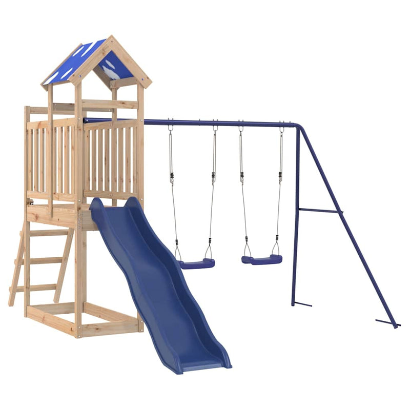 vidaXL tömör fenyőfa kültéri játszószett