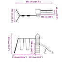 vidaXL tömör fenyőfa kültéri játszószett