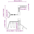vidaXL tömör duglászfenyő kültéri játszószett